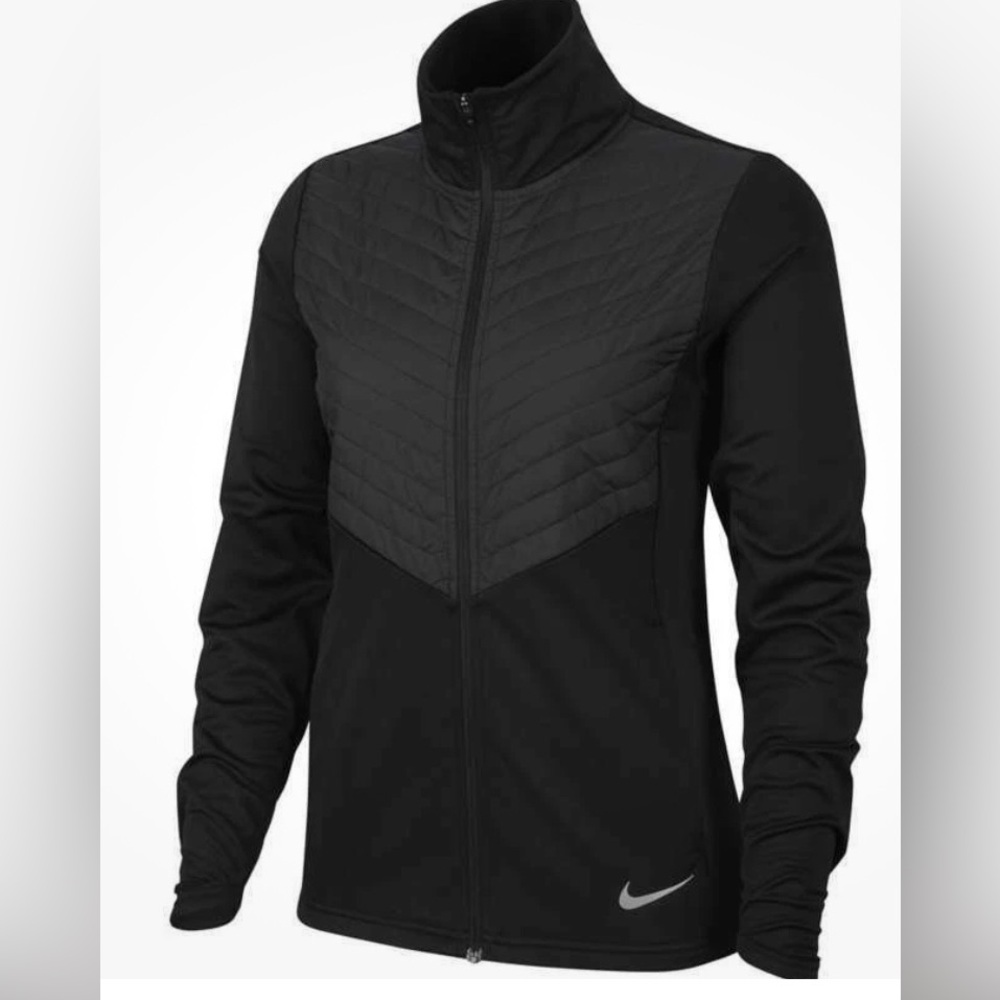 Nike Women's Quilted Black Essential Filled Running Jacket cu3304